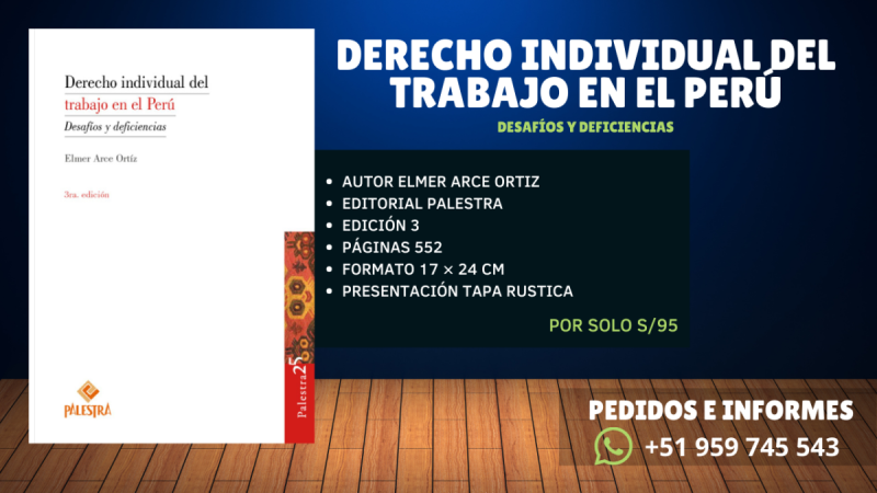 Libro: " Derecho Individual del Trabajo en el Perú