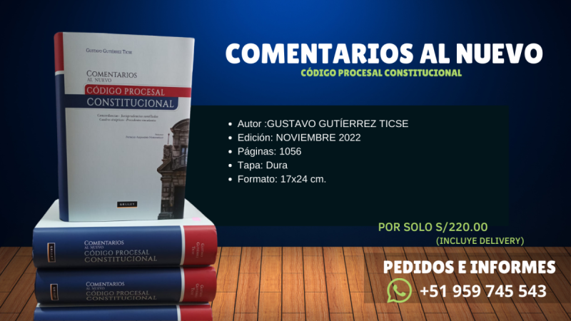LIBRO: COMENTARIOS AL NUEVO CÓDIGO PROCESAL CONSTITUCIONAL