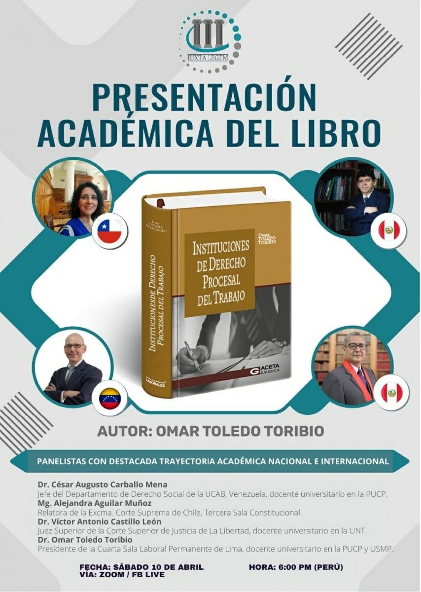 Presentación académica del libro "Instituciones de Derecho Procesal de Trabajo" del Dr. Omar Toledo Toribio