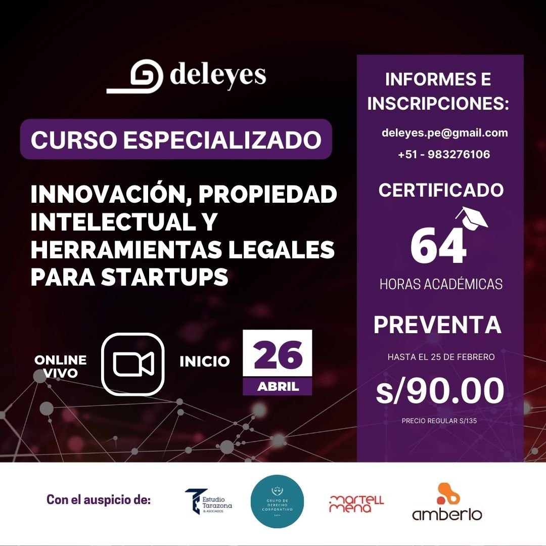 Curso de Especialización: Innovación, Propiedad Intelectual y Herramientas Legales para StartUps
