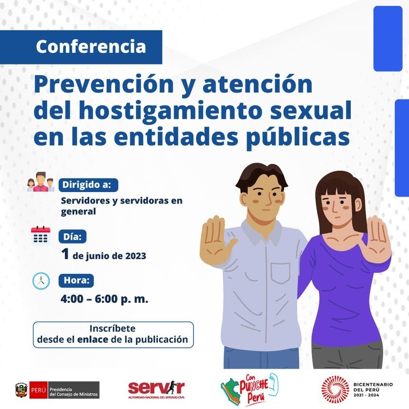 Conferencia virtual "Prevención y sanción del hostigamiento sexual en las entidades públicas" del SERVIR